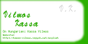 vilmos kassa business card